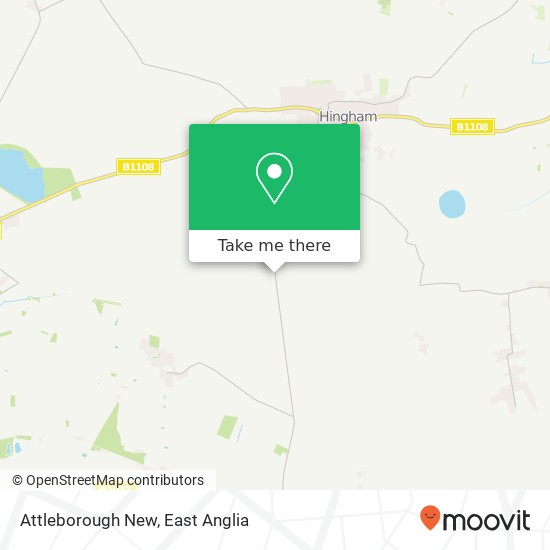 Attleborough New, Hingham Norwich map