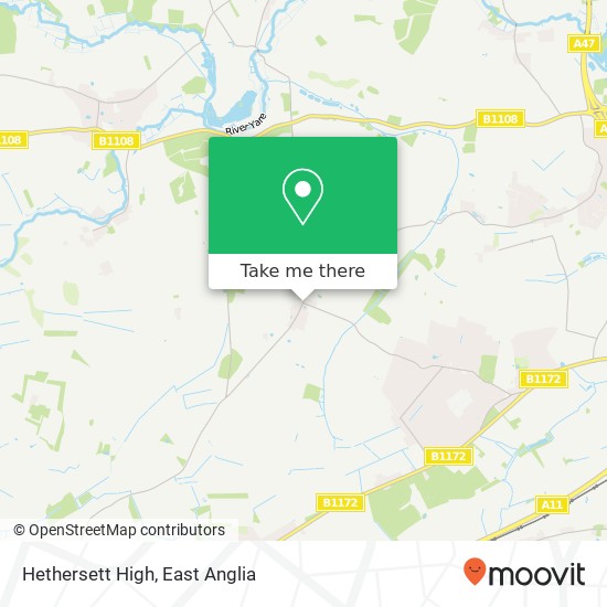 Hethersett High, Great Melton Norwich NR9 3 United Kingdom map