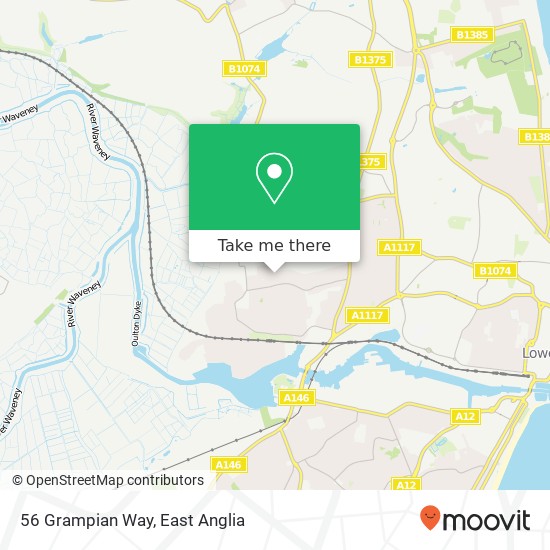 56 Grampian Way, Lowestoft Lowestoft map