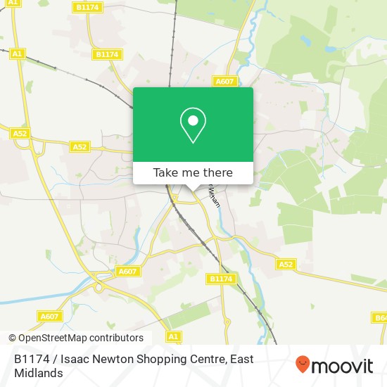 B1174 / Isaac Newton Shopping Centre map