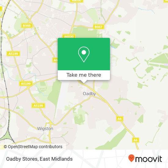 Oadby Stores map