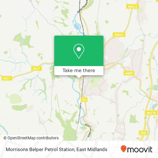 Morrisons Belper Petrol Station map