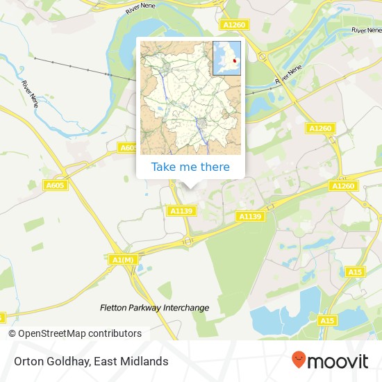 Orton Goldhay map