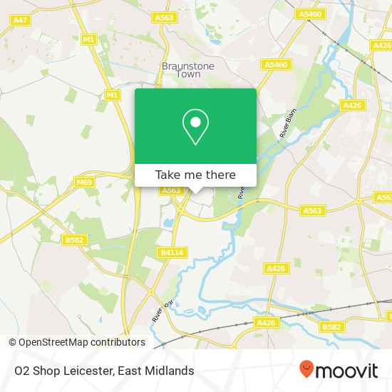 O2 Shop Leicester map