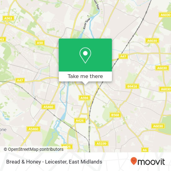 Bread & Honey - Leicester map