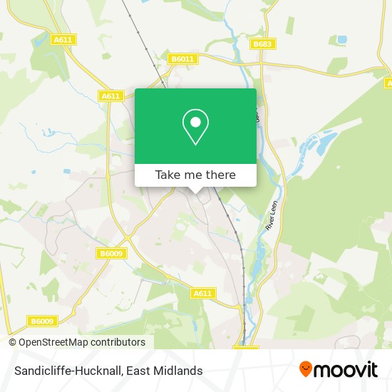 Sandicliffe-Hucknall map