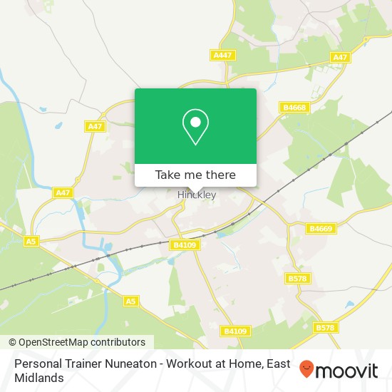 Personal Trainer Nuneaton - Workout at Home map