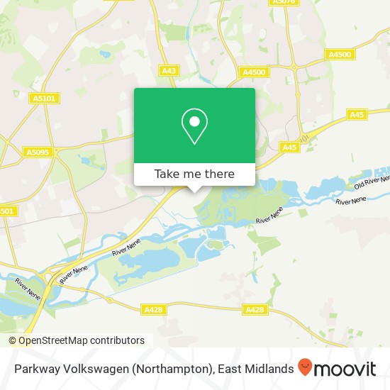 Parkway Volkswagen (Northampton) map