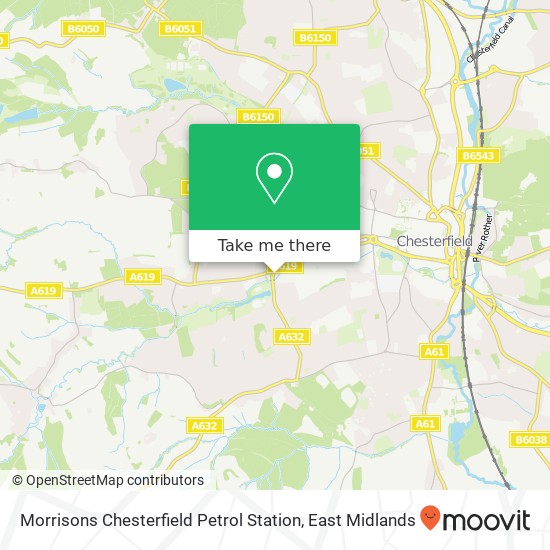 Morrisons Chesterfield Petrol Station map