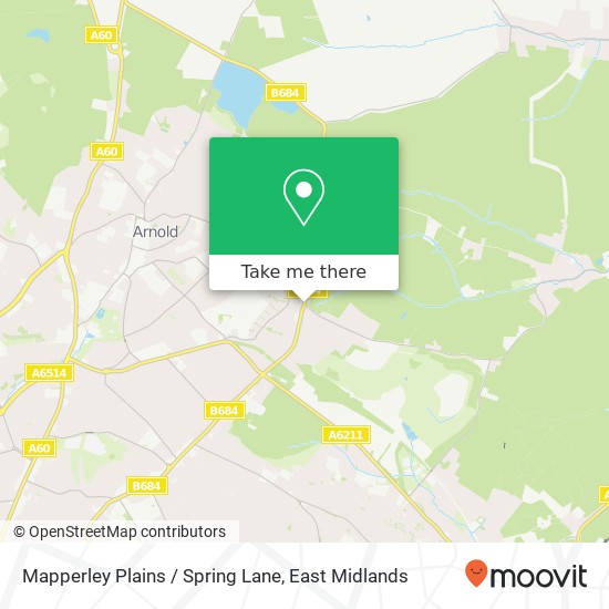 Mapperley Plains / Spring Lane map