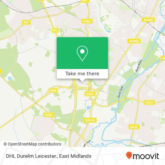 DHL Dunelm Leicester. map