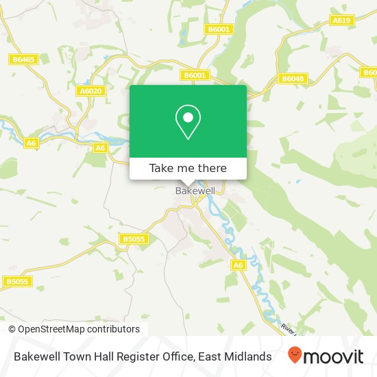 Bakewell Town Hall Register Office map