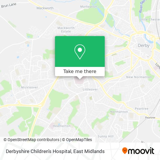 Derbyshire Children’s Hospital map