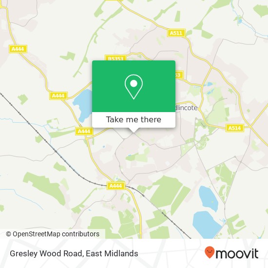 Gresley Wood Road map