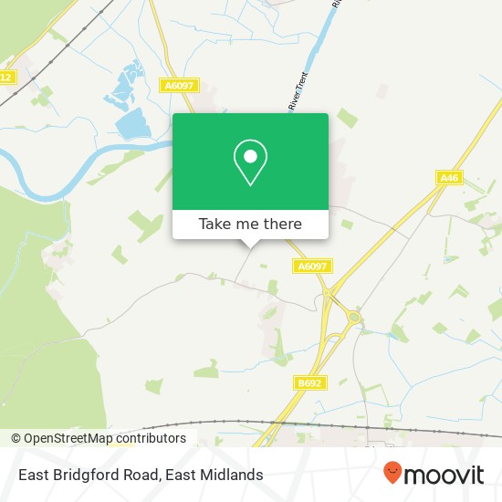 East Bridgford Road map