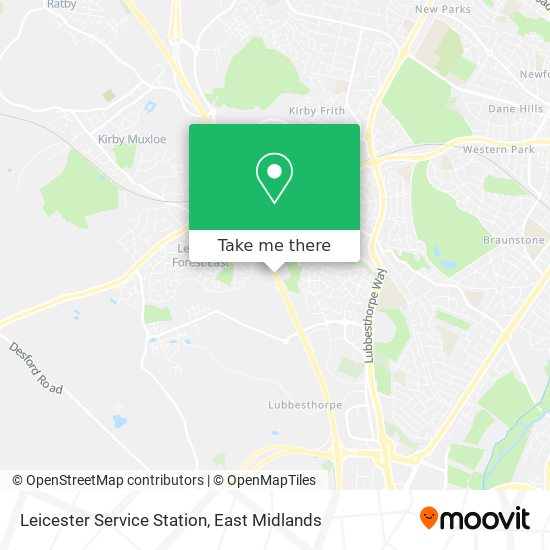 Leicester Service Station map
