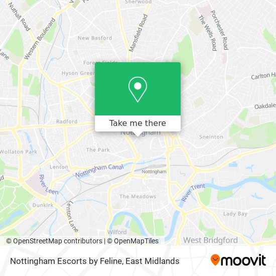 Nottingham Escorts by Feline map
