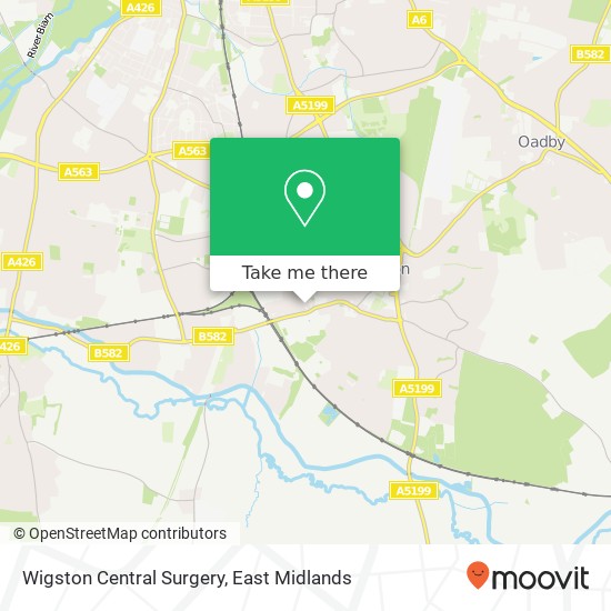 Wigston Central Surgery map