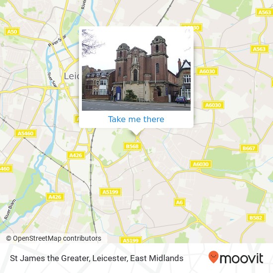 St James the Greater, Leicester map