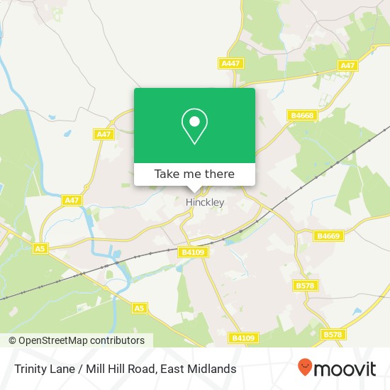 Trinity Lane / Mill Hill Road map
