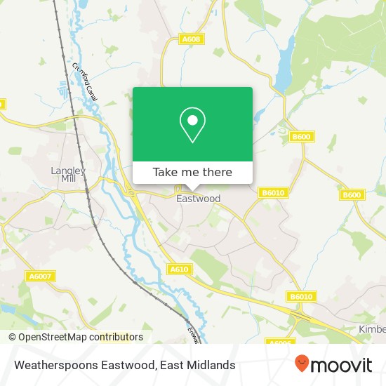 Weatherspoons Eastwood map