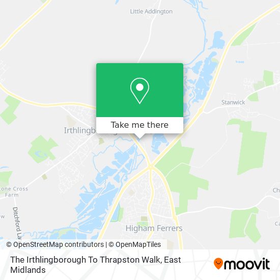 The Irthlingborough To Thrapston Walk map