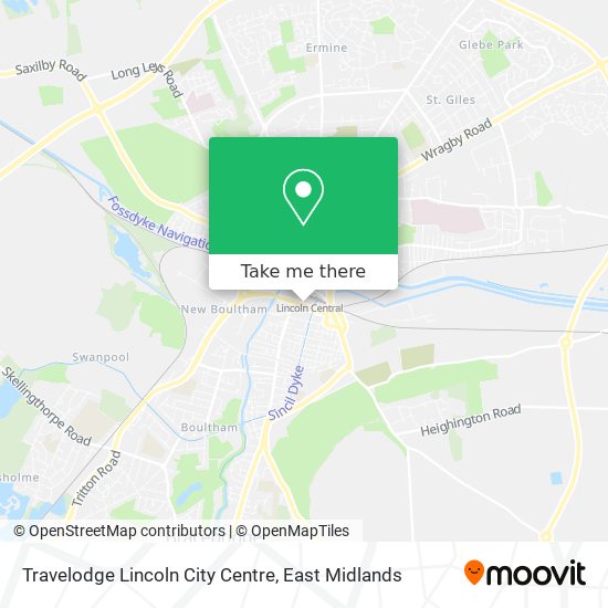 Travelodge Lincoln City Centre map