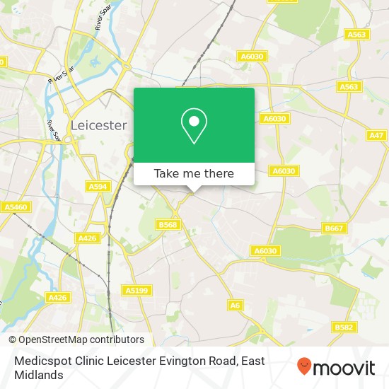 Medicspot Clinic Leicester Evington Road map