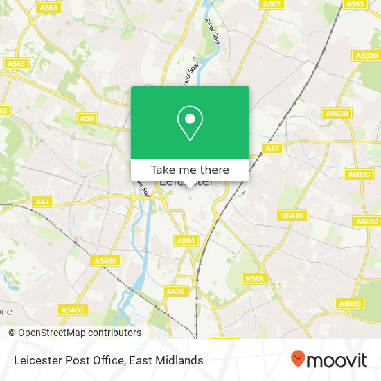 Leicester Post Office map