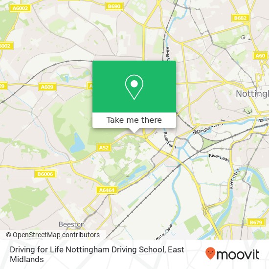 Driving for Life Nottingham Driving School map