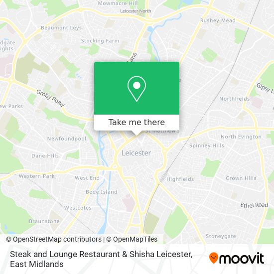 Steak and Lounge Restaurant & Shisha Leicester map
