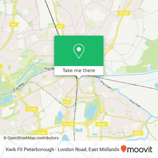 Kwik Fit Peterborough - London Road map