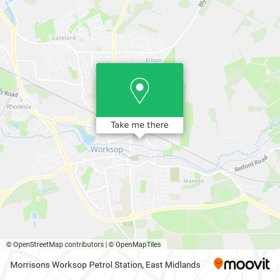 Morrisons Worksop Petrol Station map