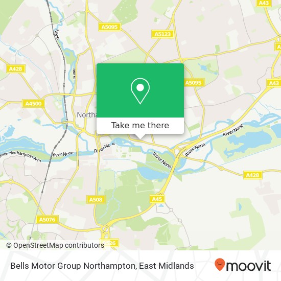 Bells Motor Group Northampton map