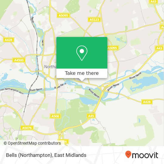 Bells (Northampton) map