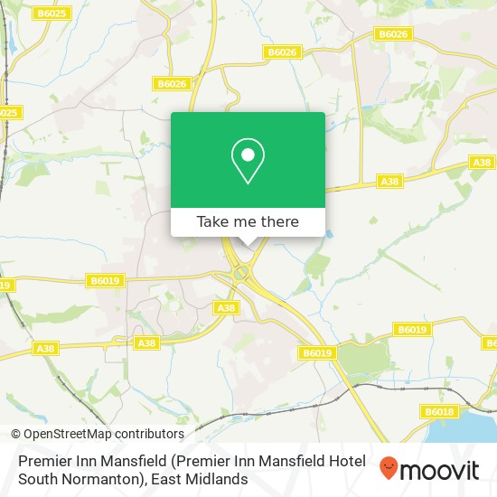 Premier Inn Mansfield (Premier Inn Mansfield Hotel South Normanton) map