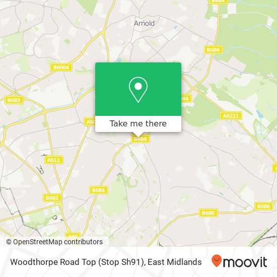 Woodthorpe Road Top (Stop Sh91) map