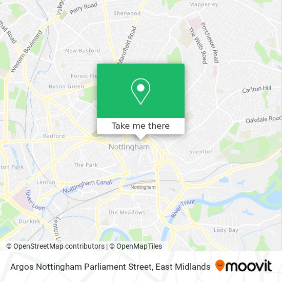 Argos Nottingham Parliament Street map