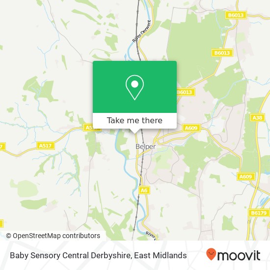 Baby Sensory Central Derbyshire map