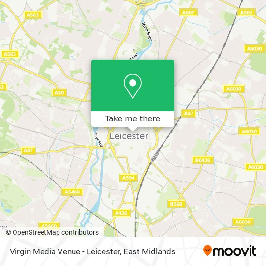 Virgin Media Venue - Leicester map