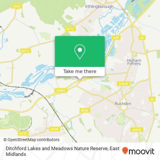 Ditchford Lakes and Meadows Nature Reserve map