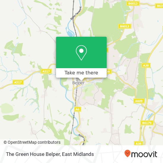 The Green House Belper map