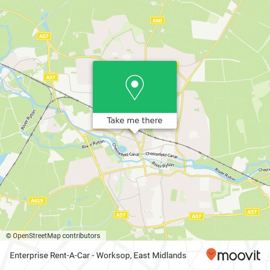 Enterprise Rent-A-Car - Worksop map