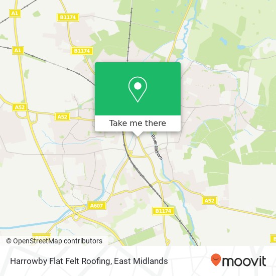 Harrowby Flat Felt Roofing map