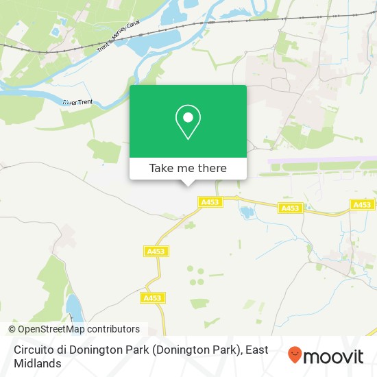 Circuito di Donington Park map