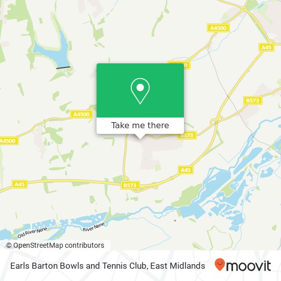 Earls Barton Bowls and Tennis Club map