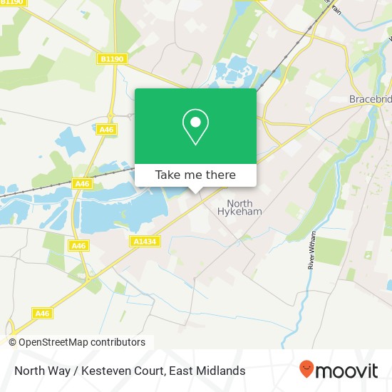 North Way / Kesteven Court map