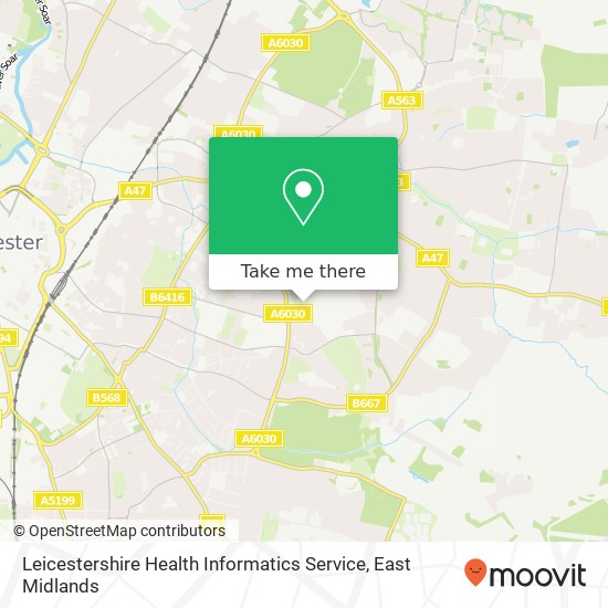 Leicestershire Health Informatics Service map