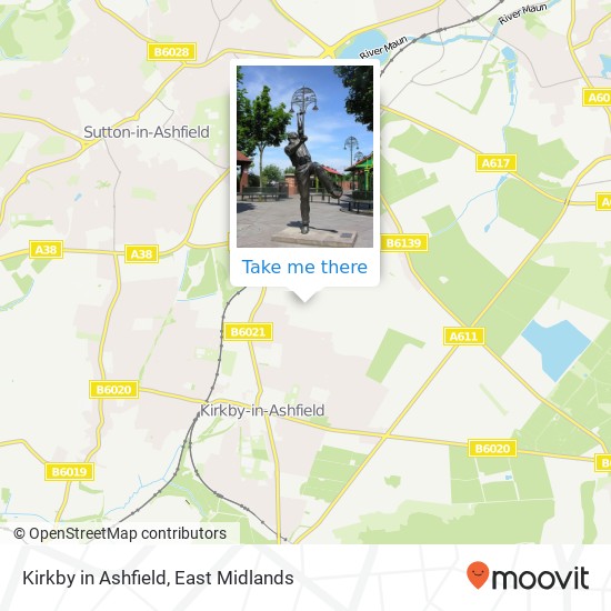 Kirkby in Ashfield map