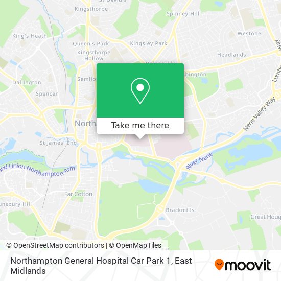 Northampton General Hospital Car Park 1 map